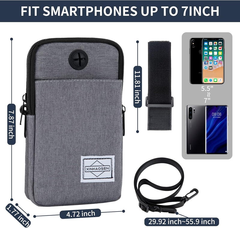 HOTEMIA Cell Phone Purse Waist Pack Bag Travel Crossbody Bag Wristband Sport Armband Wallet with Removable Shoulder Strap (Black) - Image 5